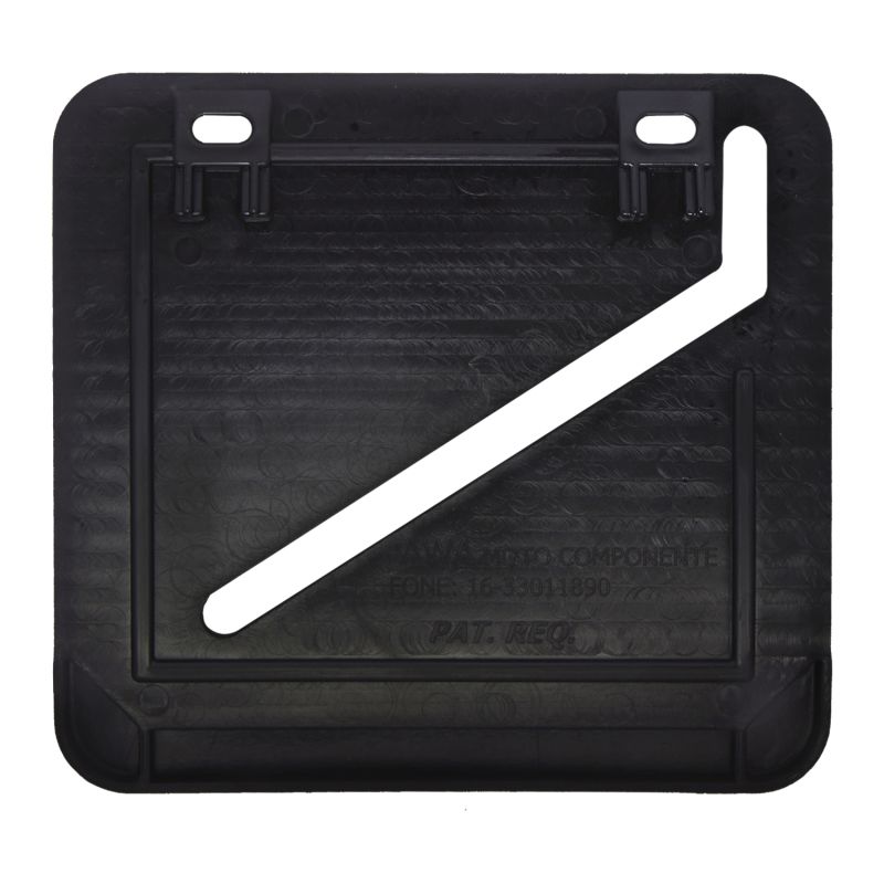 Suporte  de Placa Inteiro de Polipropileno Preto (Grande) com Kit 