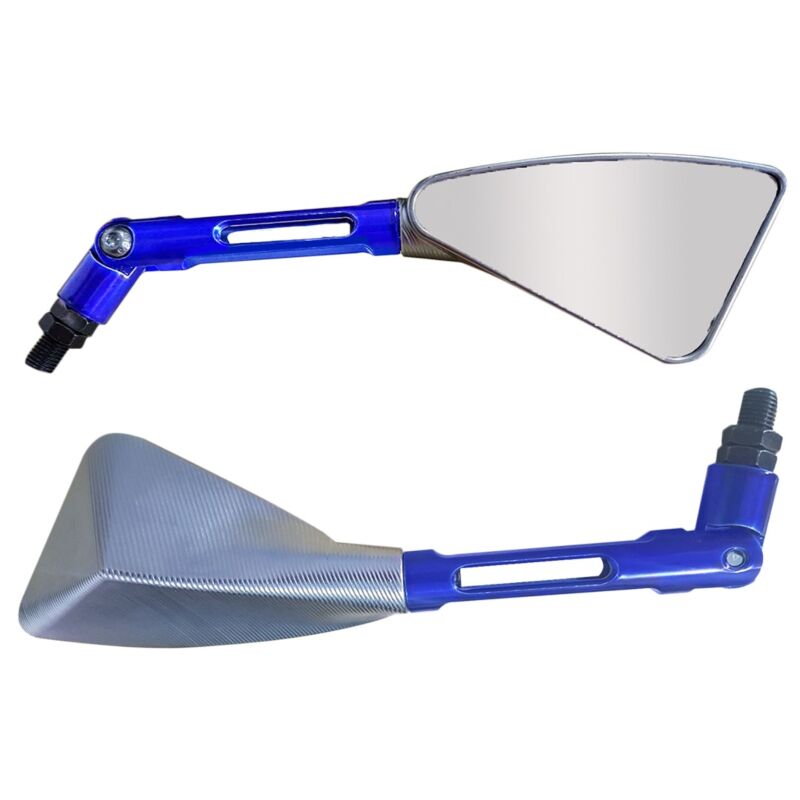 Retrovisor Arrow Capa Cromada Haste de Alumínio Azul Universal DIR/ESQ