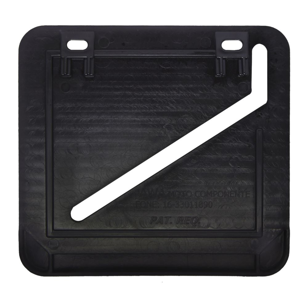 Suporte  de Placa Inteiro de Polipropileno Preto (Grande) com Kit 