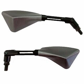 Retrovisor Arrow Capa Prata Iron Nail Metalico Haste de Alumínio Preta Universal DIR/ESQ