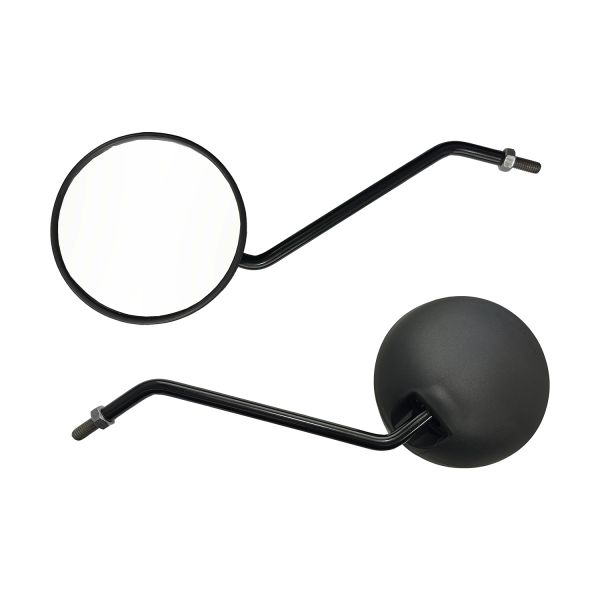 Retrovisor Redondo Moto Eletrica Padrao M8 Rosca Dir - Preto