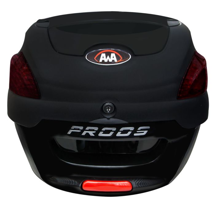 BAULETO AWA MODELO PROOS 41 LITROS COM TAMPA PRETO BRILHANTE