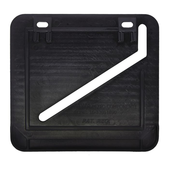 SUPORTE DE PLACA INTEIRO DE POLIPROPILENO PRETO (GRANDE) COM KIT