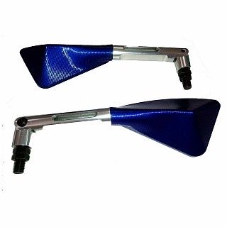 RETROVISOR ARROW CAPA AZUL METALICO HASTE DE ALUMINIO CROMADA UNIVERSAL DIR/ESQ