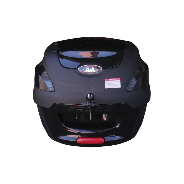 BAULETO AWA MODELO PROOS 41 LITROS COM TAMPA PRETO BRILHANTE VERSAO LENTE BLACK